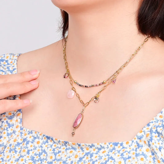Creative Design Natural Rhodochrosite Necklace