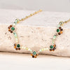 Creative Design Flower Tiger Eye Necklace