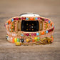 Boho-Fitbit-Uhrenarmband mit orangefarbenem Hämatitstein 