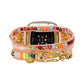 Boho-Fitbit-Uhrenarmband mit orangefarbenem Hämatitstein 