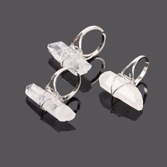 Spiritual Raw Clear Quartz Crystal Ring