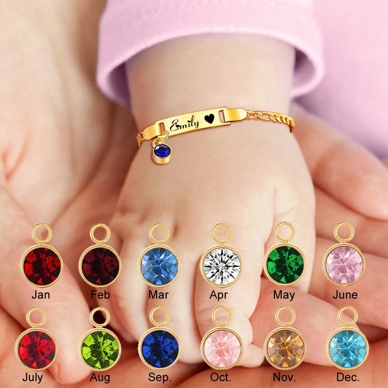 Personalized Birthstone Baby Bracelet