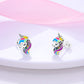 Cute Unicorn Sterling Silver Stud Earrings