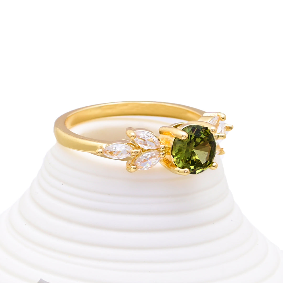 Enchanting White Green Zircon Ring