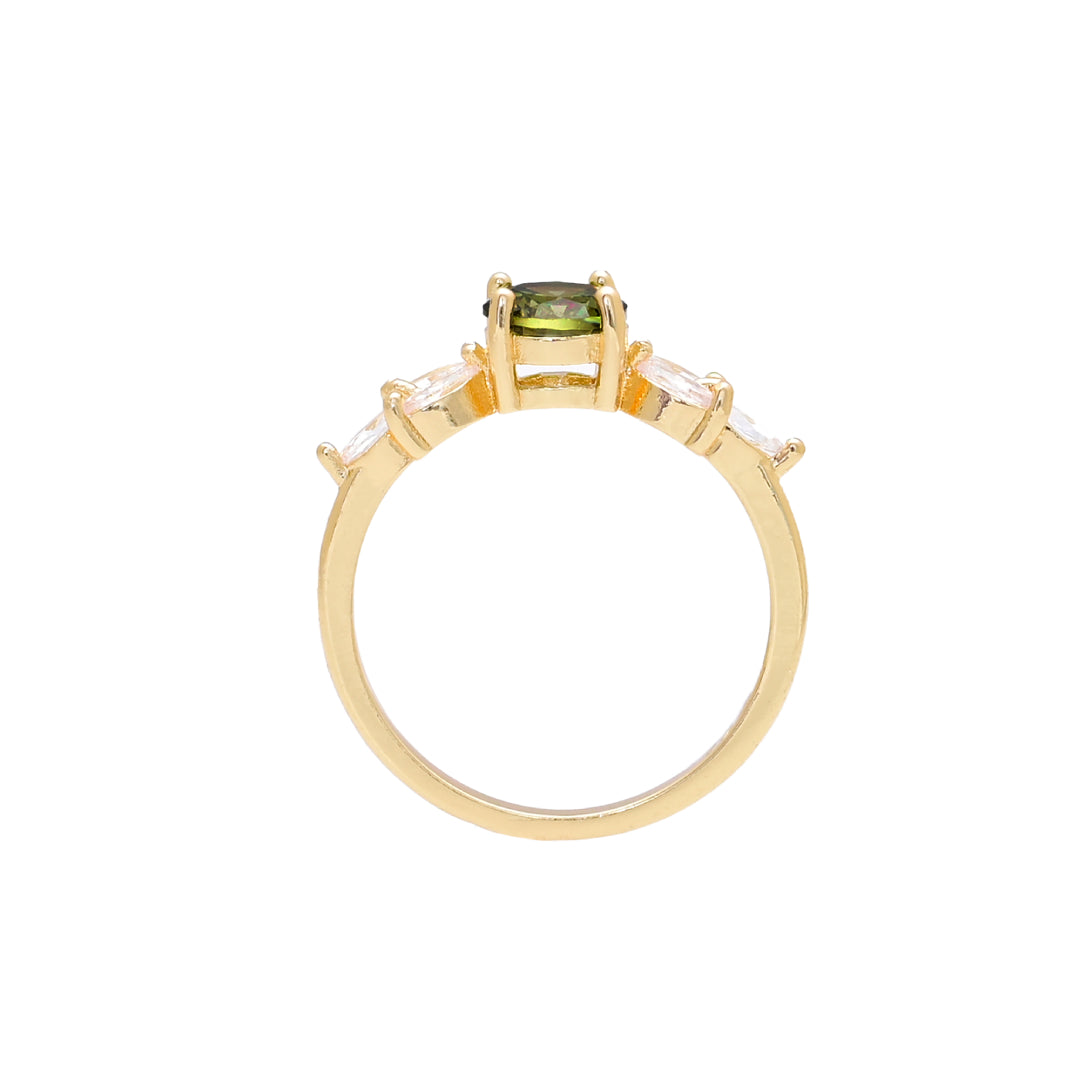 Enchanting White Green Zircon Ring