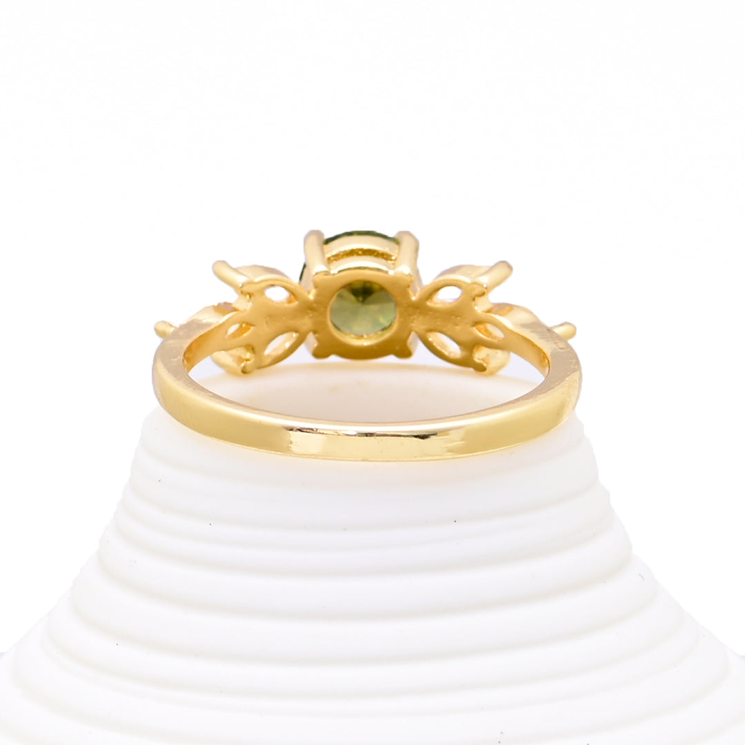 Enchanting White Green Zircon Ring