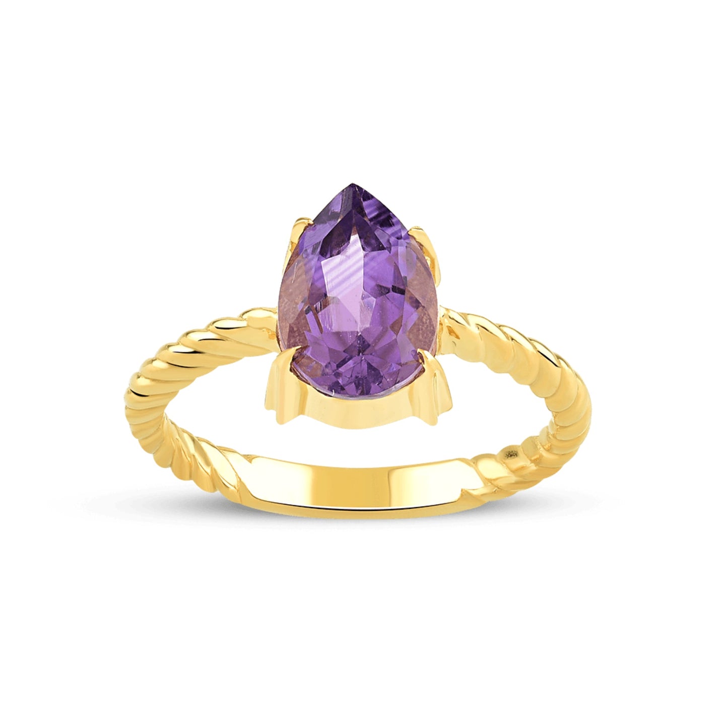 Intrecciata Amethyst Goldring