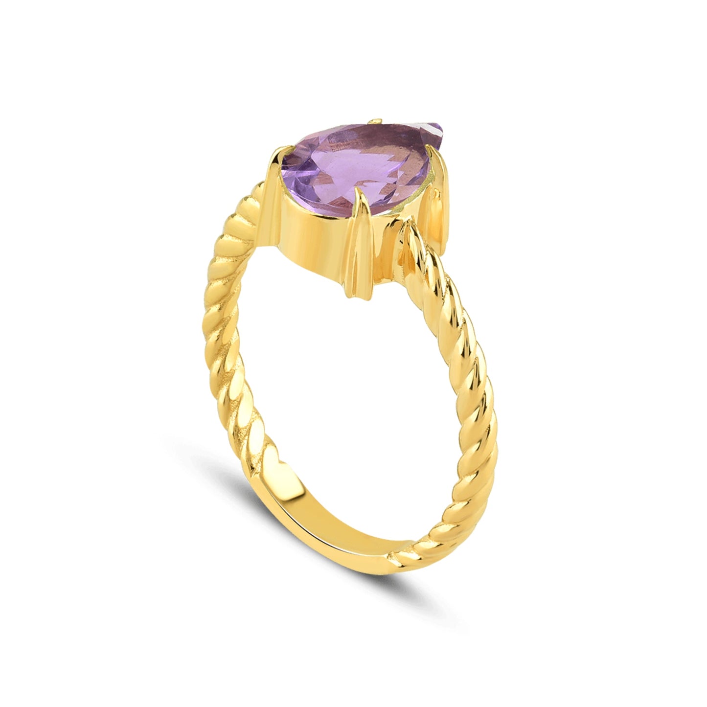 Intrecciata Amethyst Goldring