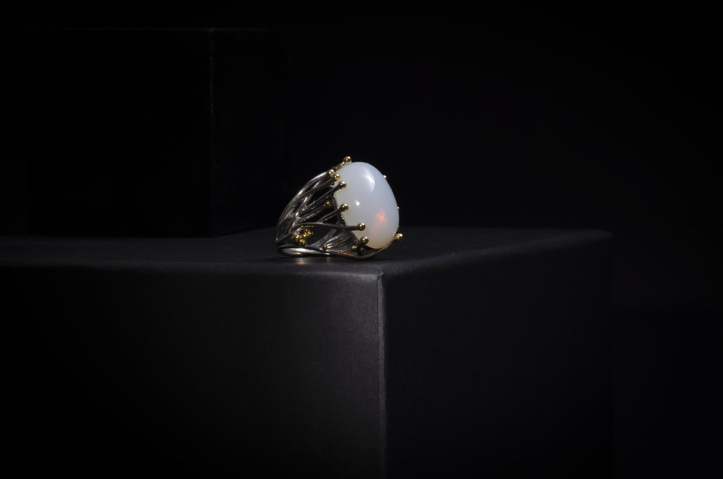 Spiritual Vintage Moonstone Silver Ring