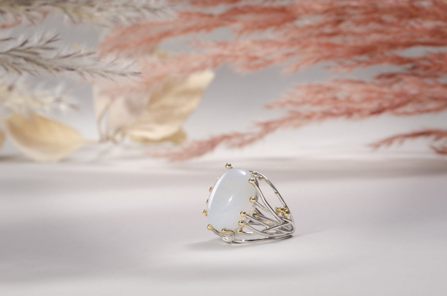 Spiritual Vintage Moonstone Silver Ring