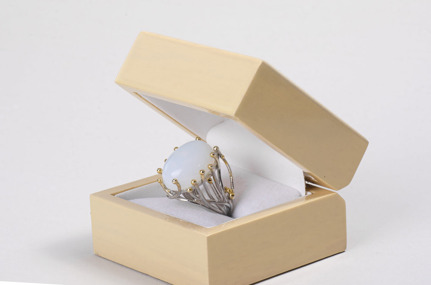 Spiritual Vintage Moonstone Silver Ring