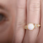 Eleanor White Opal 24K Gold Ring