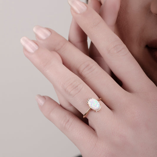 Princess Opal 24K Gold Ring