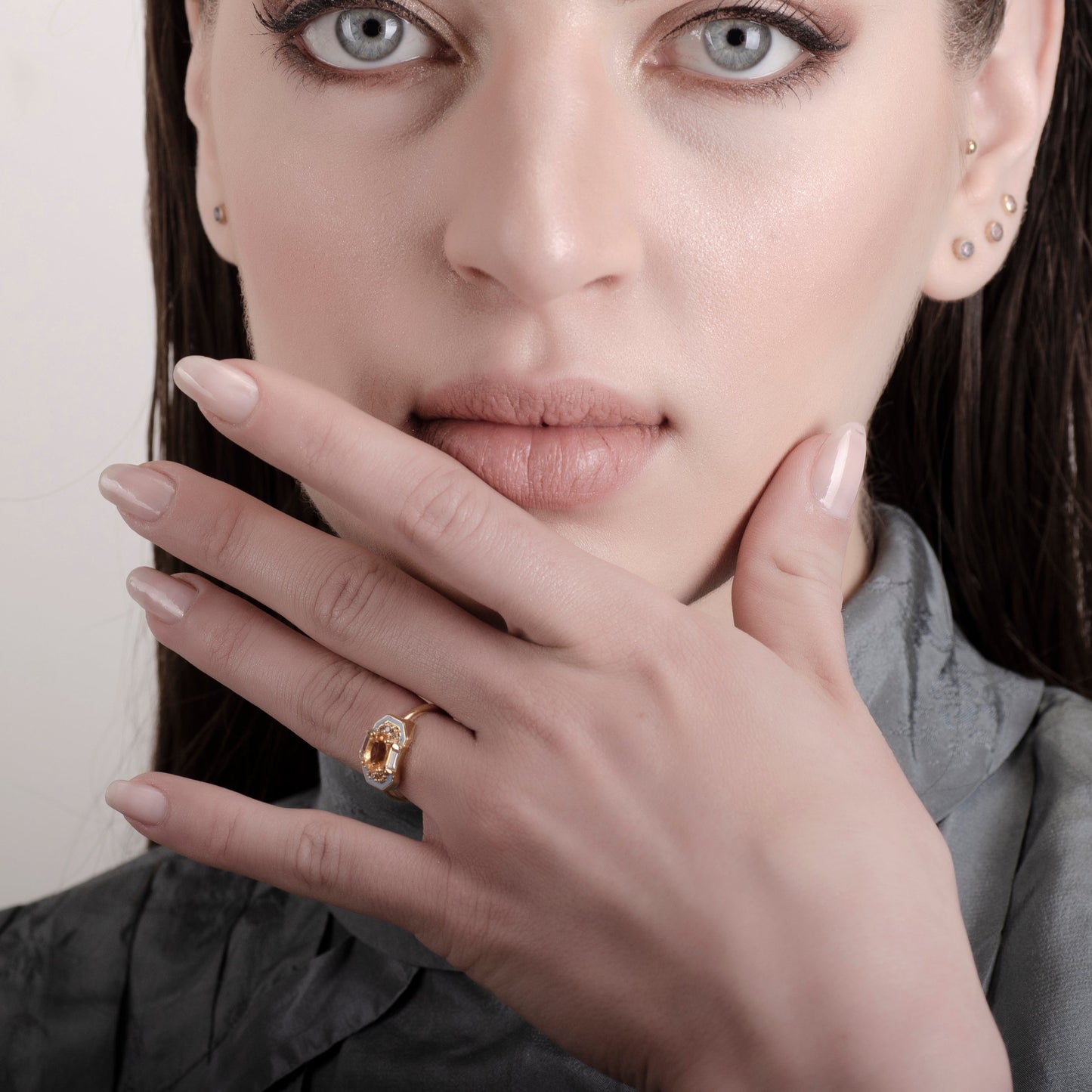Lena Citrin 24K Goldring