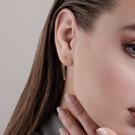Theodora Green Quartz 24K Gold Earrings