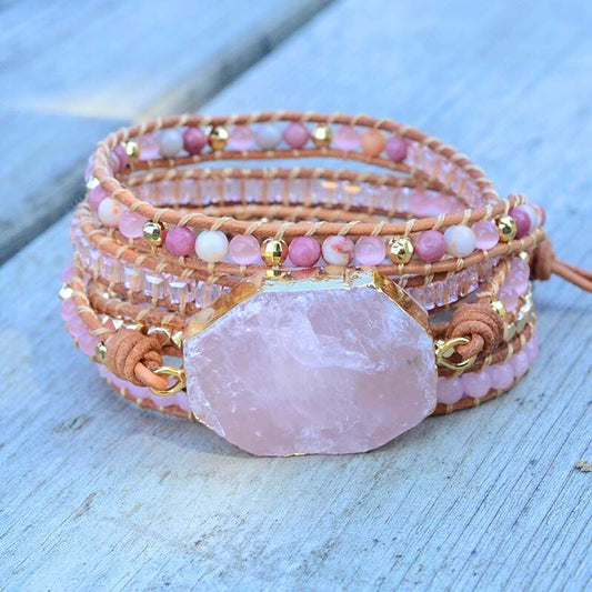 Spirit Armband aus rosa Rosenquarz 