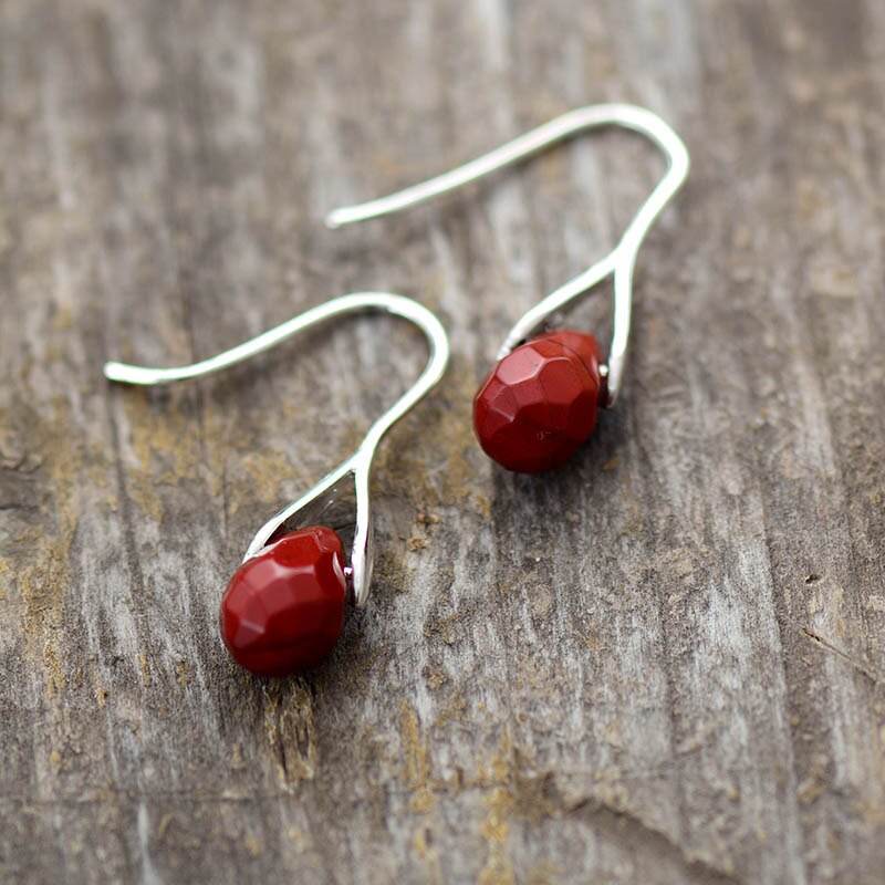 Red Jasper Drop Earrings