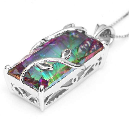Regenbogen-Amethyst-Sterlingsilber-Halskette 