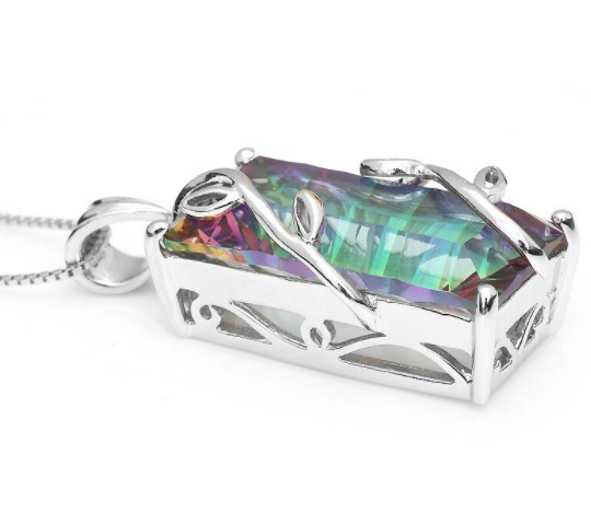 Regenbogen-Amethyst-Sterlingsilber-Halskette 