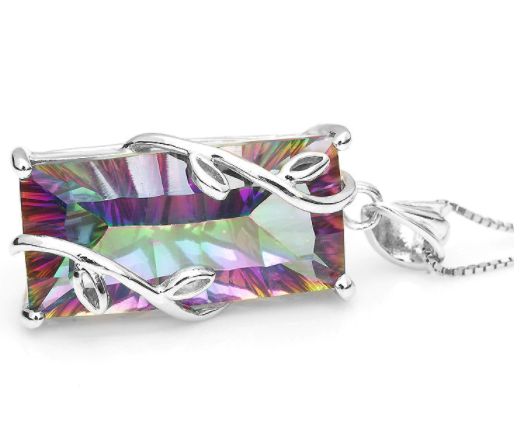 Regenbogen-Amethyst-Sterlingsilber-Halskette 