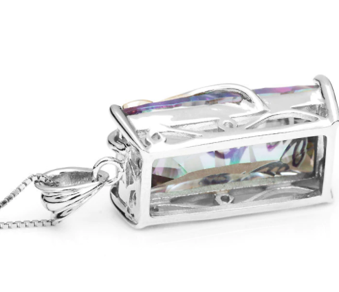 Regenbogen-Amethyst-Sterlingsilber-Halskette 