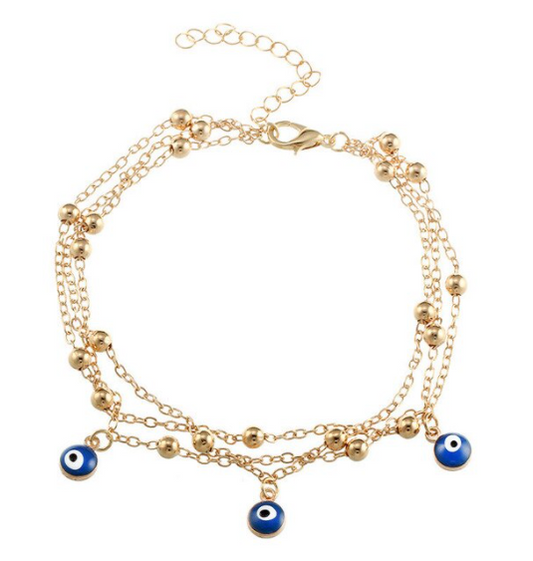 Vintage Fußkette mit bösen Augen