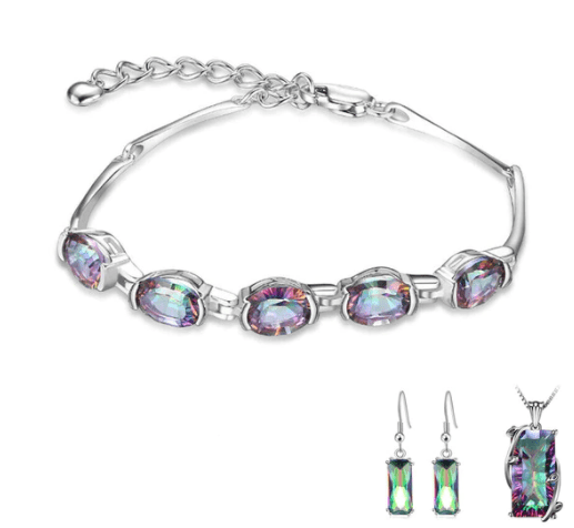 Beeindruckendes Regenbogen-Sterlingsilber-Paket 