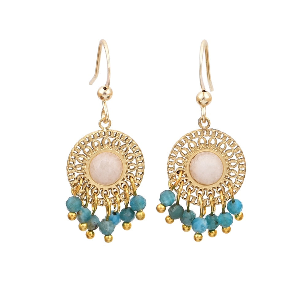 Elegant Bohemian Jade Earrings