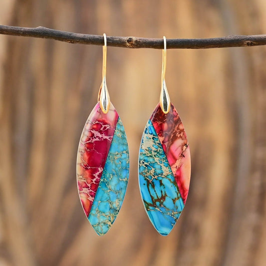 Elegant Red Leaf Emperor Earrings