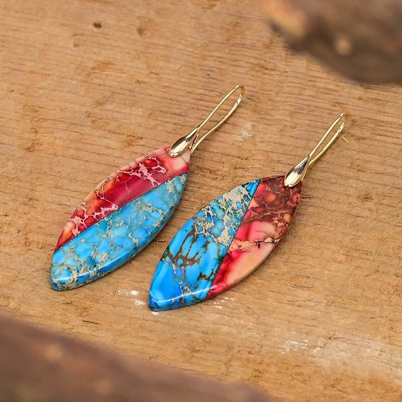 Elegant Red Leaf Emperor Earrings