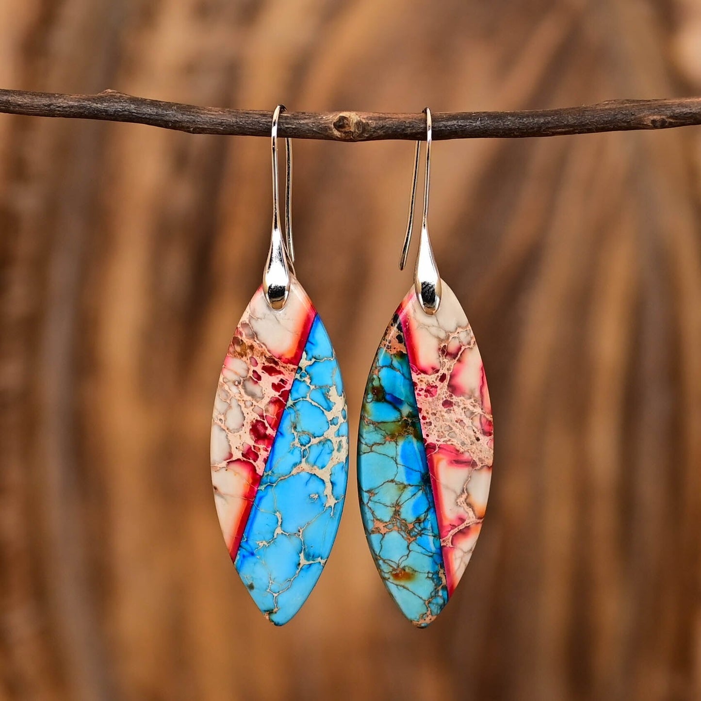 Elegant Red Leaf Emperor Earrings