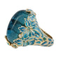 Elegant Sapphire Enamel Flower Ring