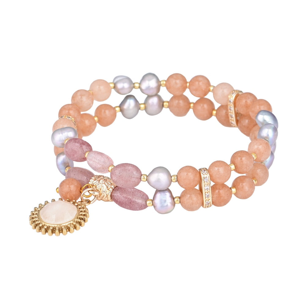 Elegant Strawberry Jade Bracelet