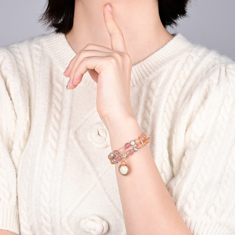 Elegant Strawberry Jade Bracelet