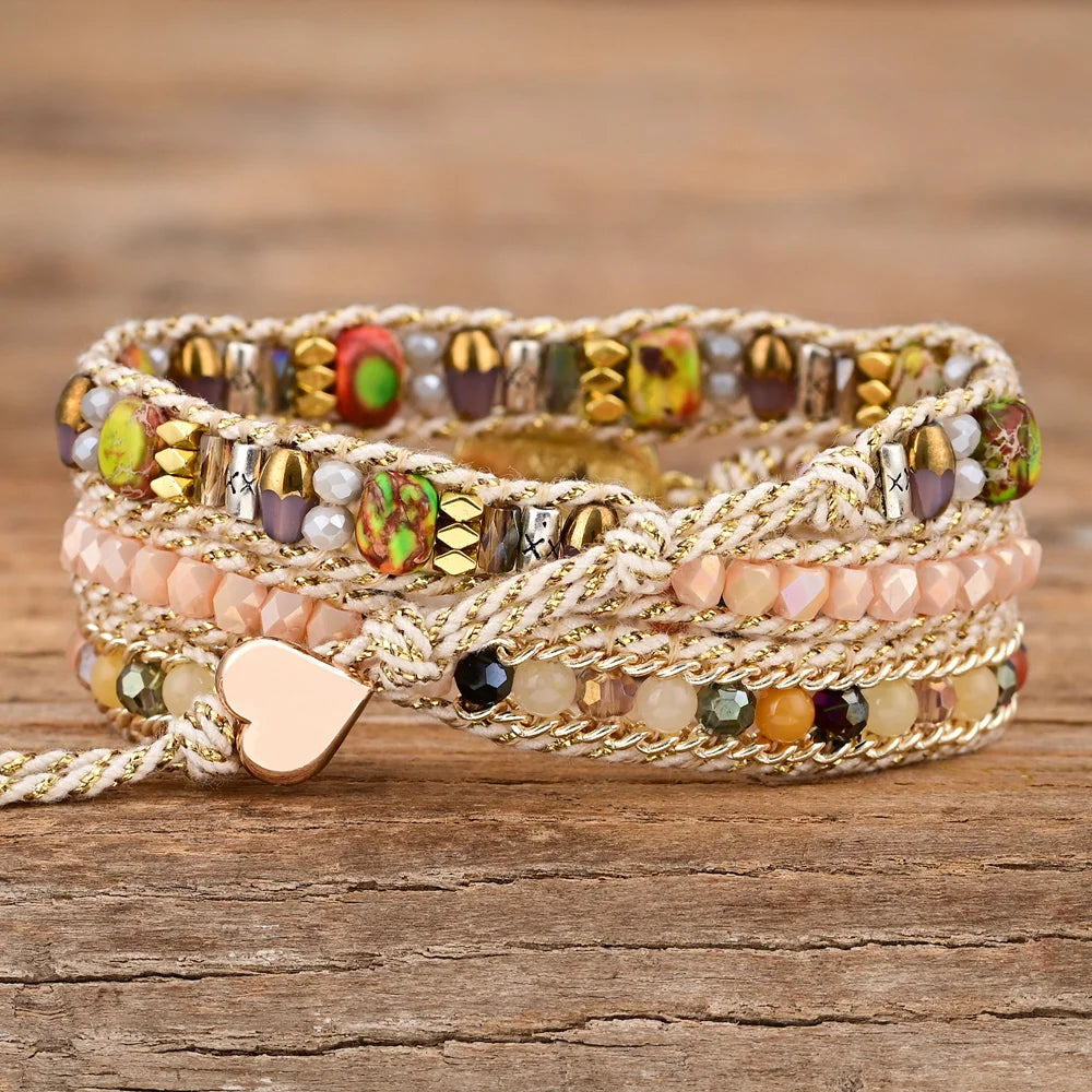 Elegant Yellow Heart Shape Opal Bracelet