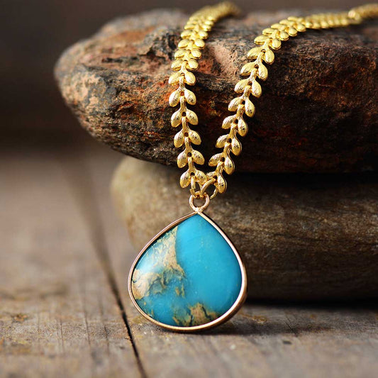 Ocean Jasper Drop Necklace