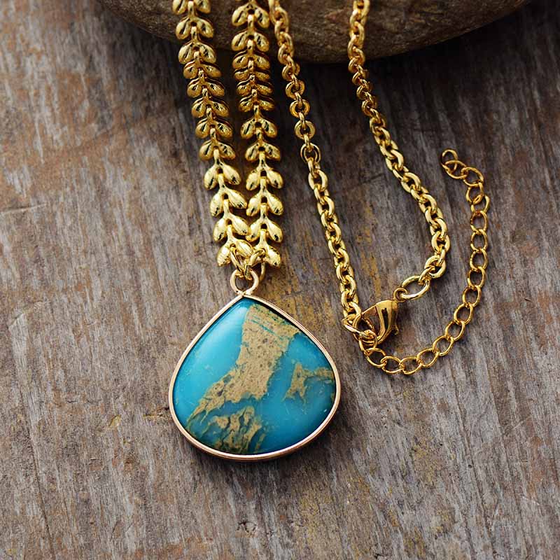 Ocean Jasper Drop Necklace