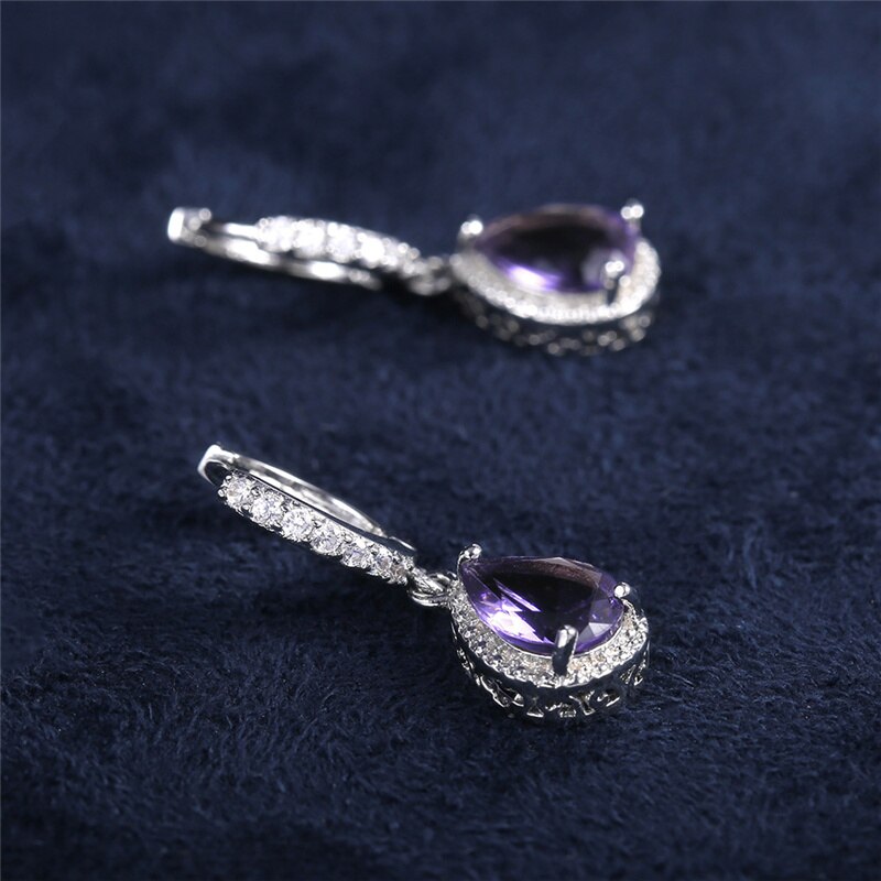 Spiritual Amethyst Drop Earrings