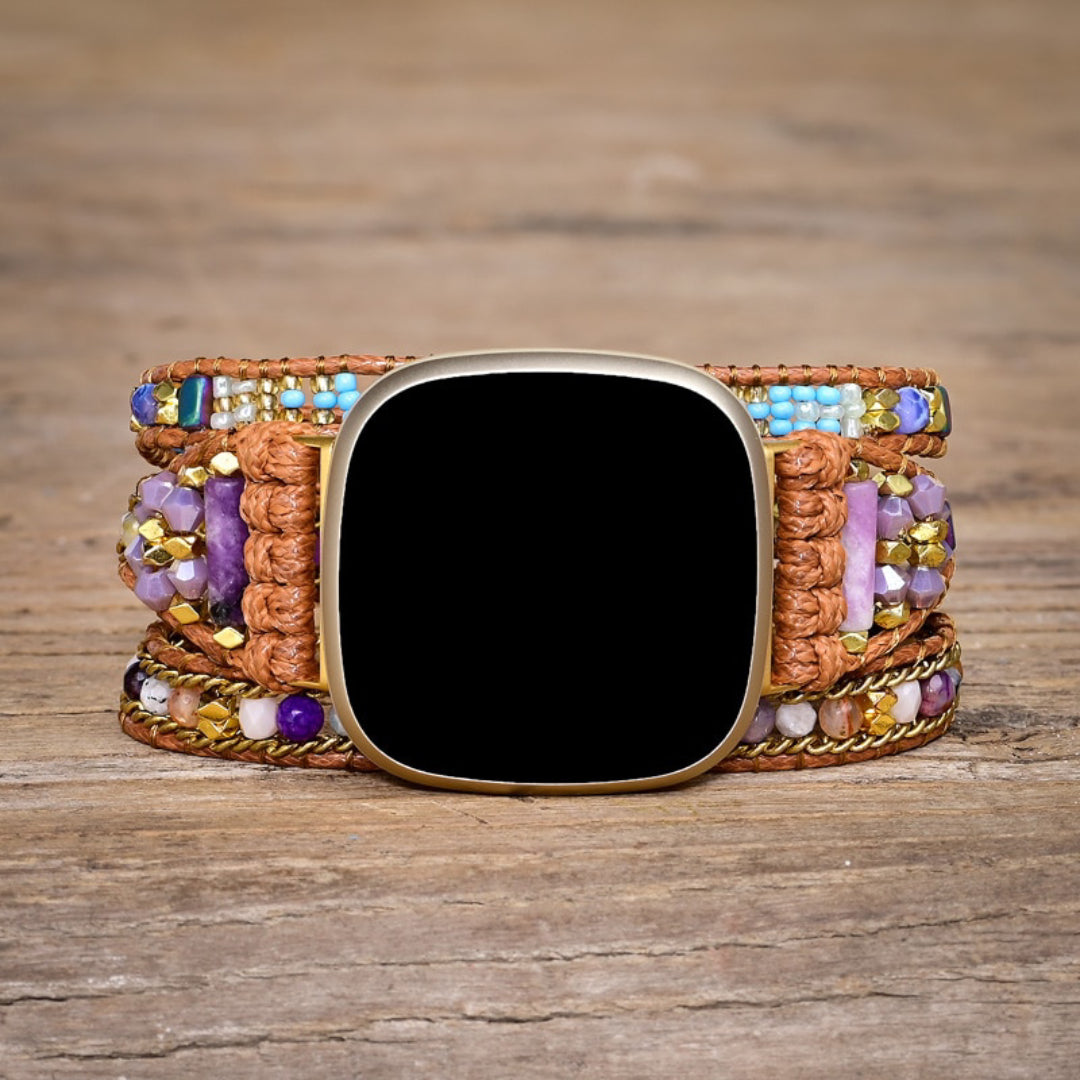 Ethnic Purple Jasper Fitbit Watch Strap