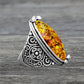 Spiritual Eye Shape Amber Ring