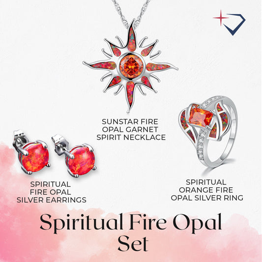 Spiritual Fire Opal Sterling Silver Set