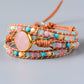 Tropische Energie Rosenquarz Wickelarmband
