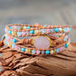 Tropische Energie Rosenquarz Wickelarmband