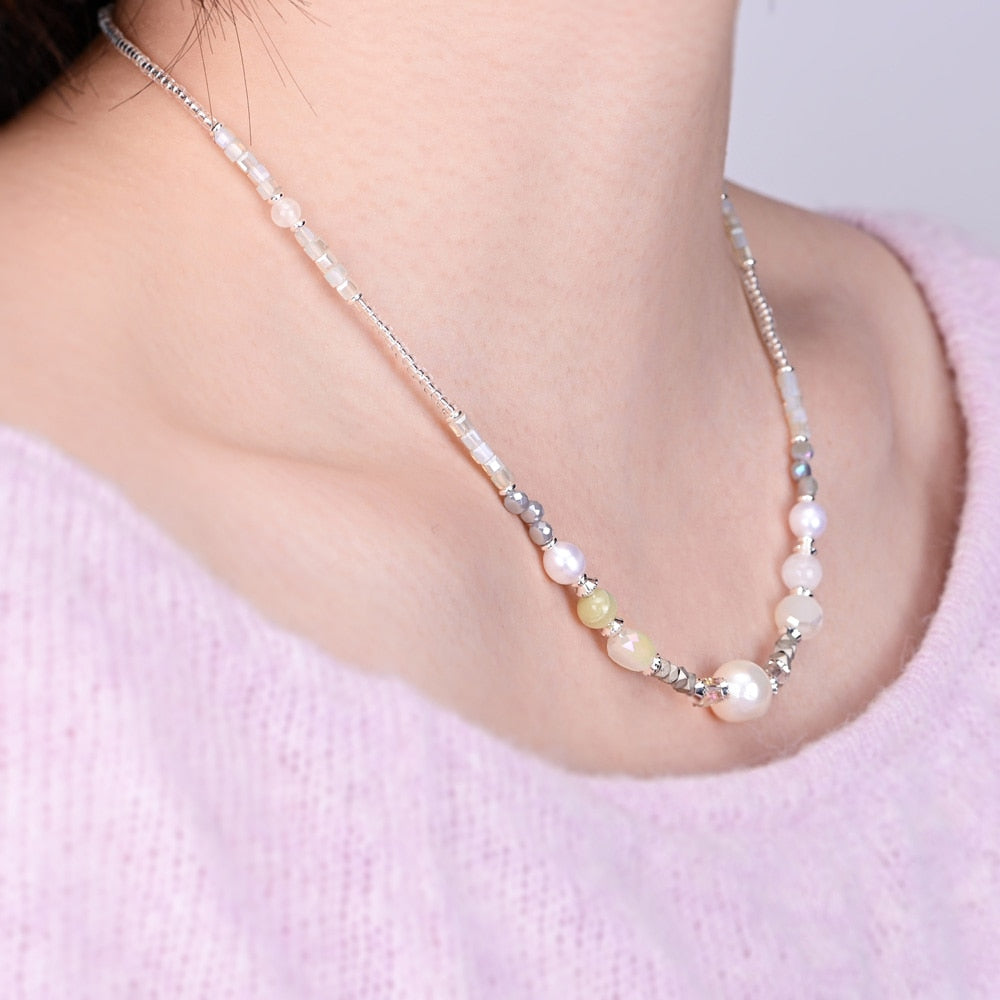 Elegante Boho Perlenkette
