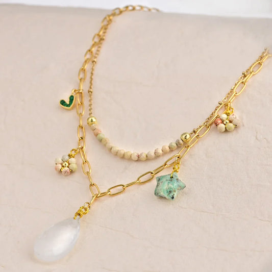 Boho Elegant White Quartz Necklace