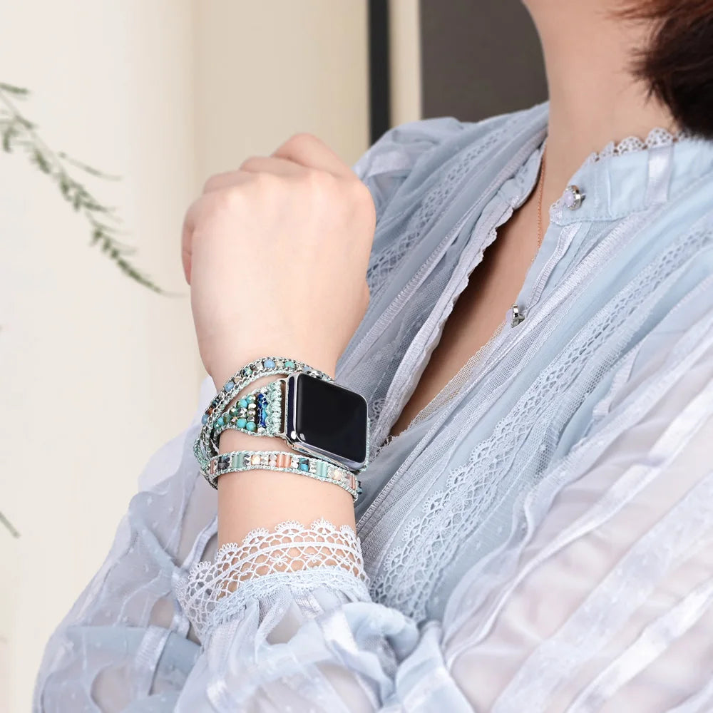 Bohemian Mintgrünes Kristallarmband für die Apple Watch