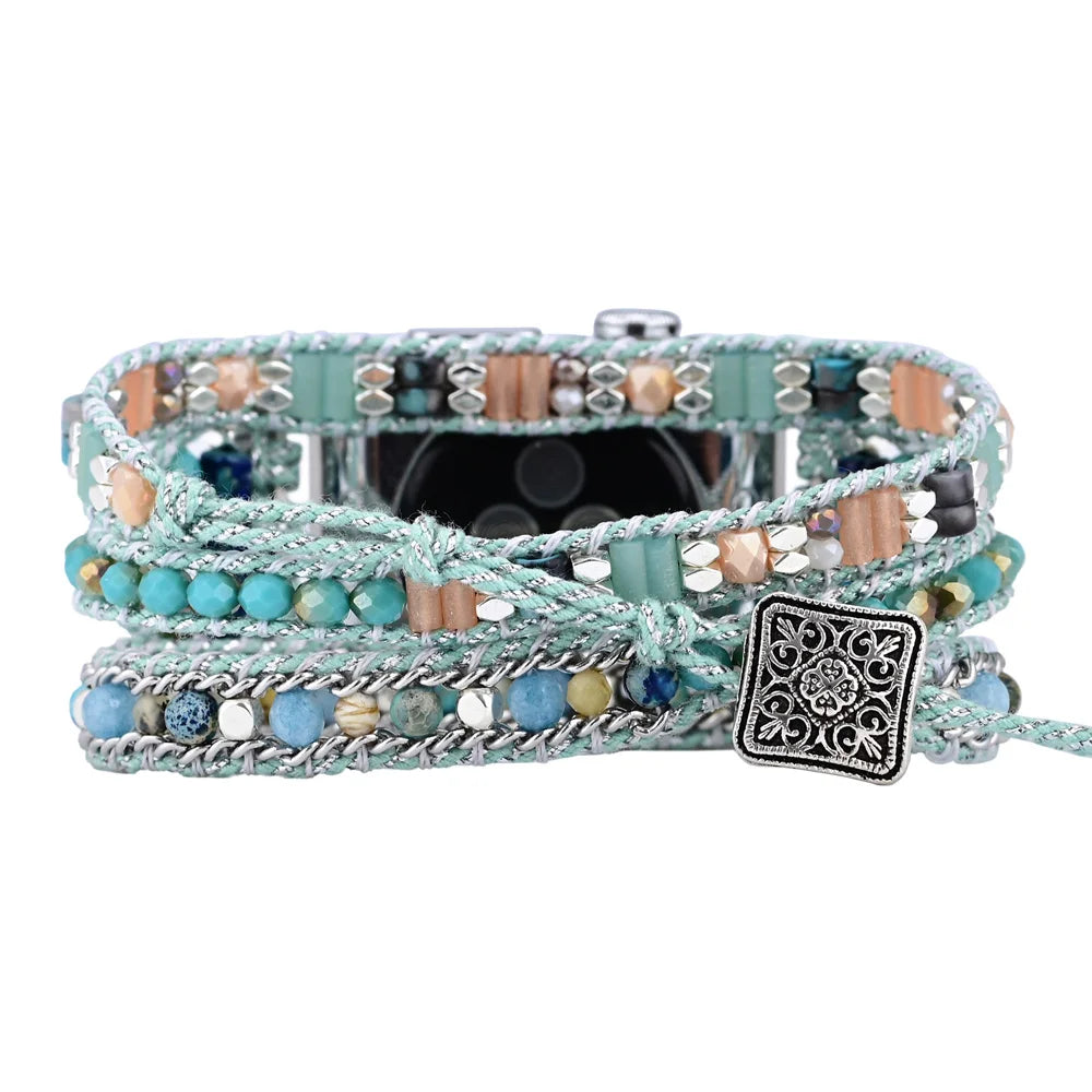 Bohemian Mintgrünes Kristallarmband für die Apple Watch