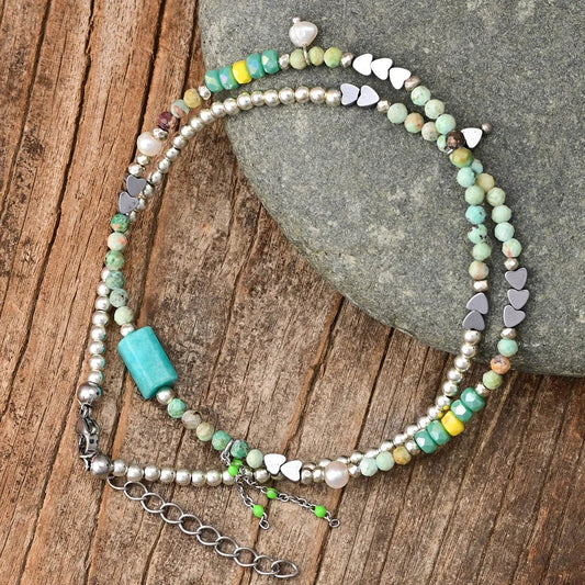 Lovely Amazonite Handmade Beads Necklace