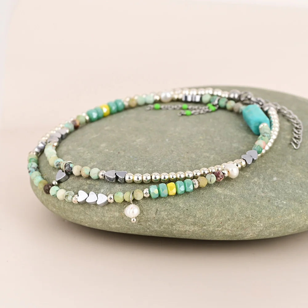 Lovely Amazonite Handmade Beads Necklace