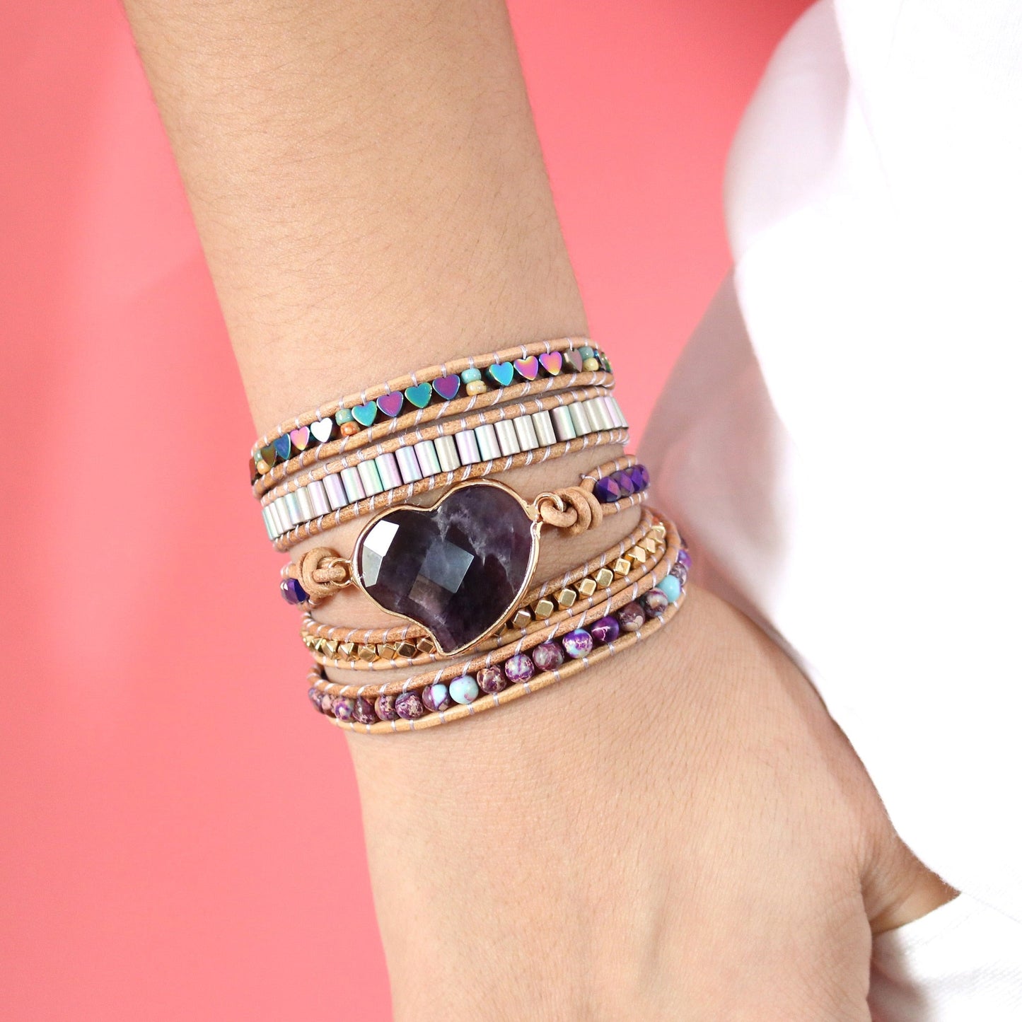 Spirituelles Amethyst Wickelarmband